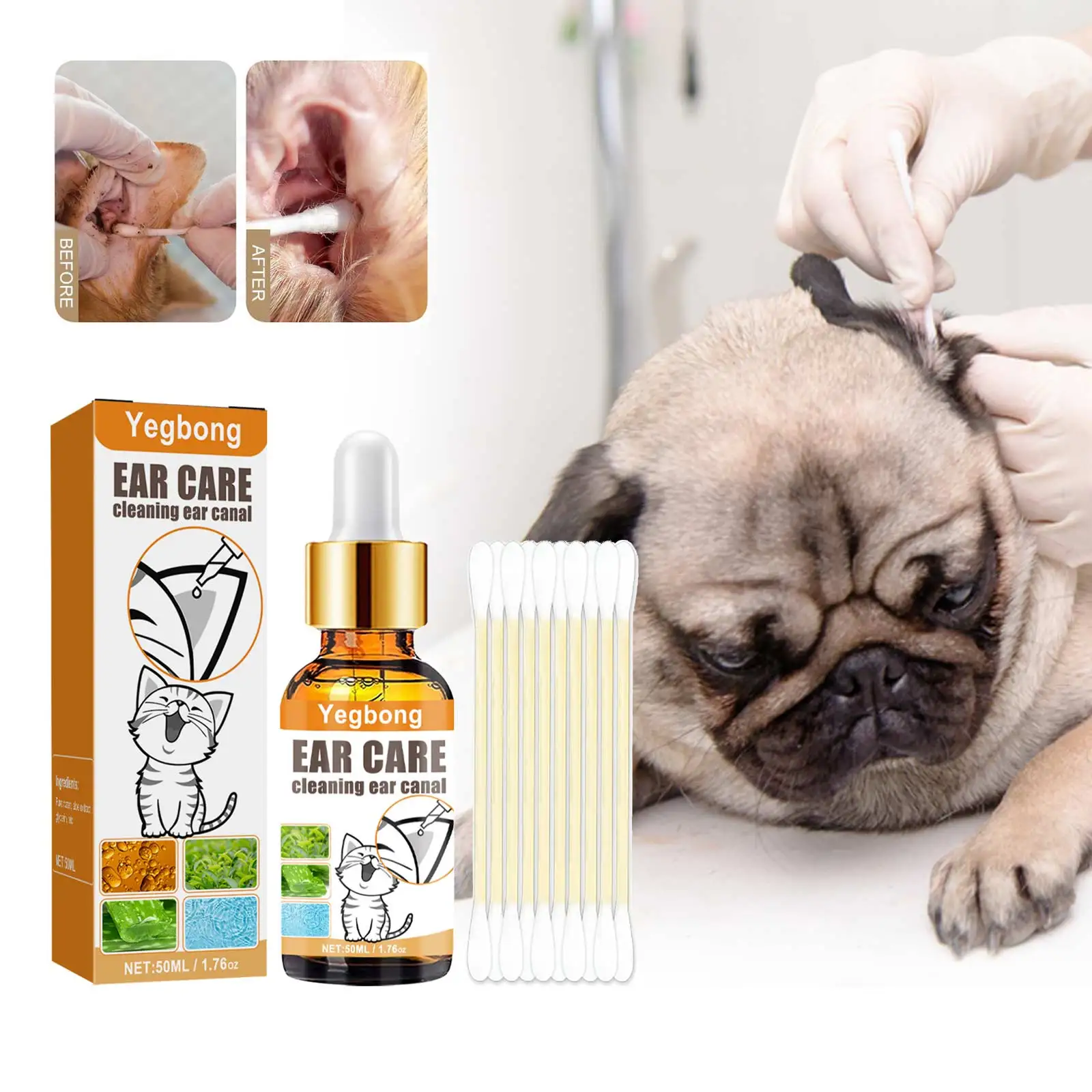 Pet Ear Cleaner - Pets Ear Cleaner Drops Prevents Itching