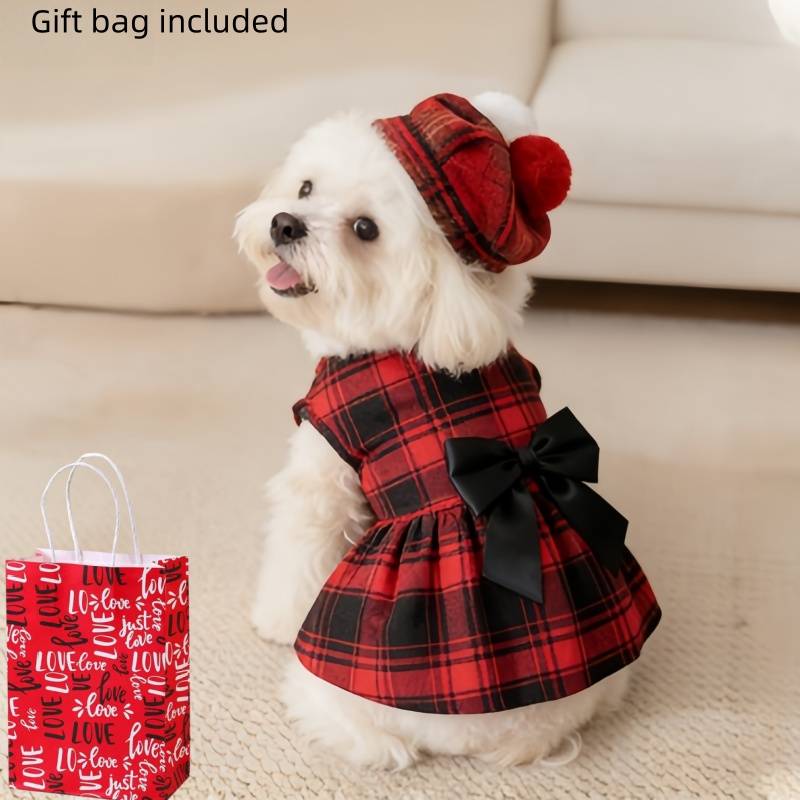 Pet Supplies Co - Pet Dog Clothes Plaid Shirt Suit