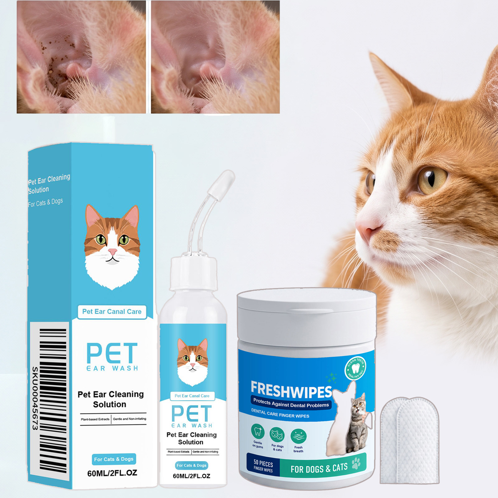 2PCS Pet Natural Ear Drops Dog - огляд і ціна Pet Ear Cleaner