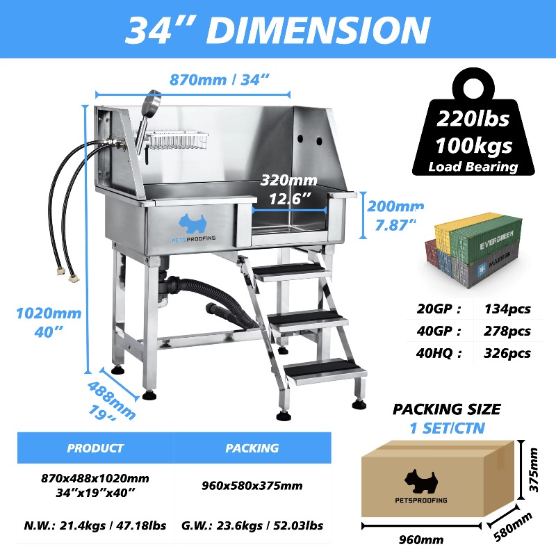 2026 Stainless Steel Small Siz - огляд і ціна Pet Supplies Wash Station