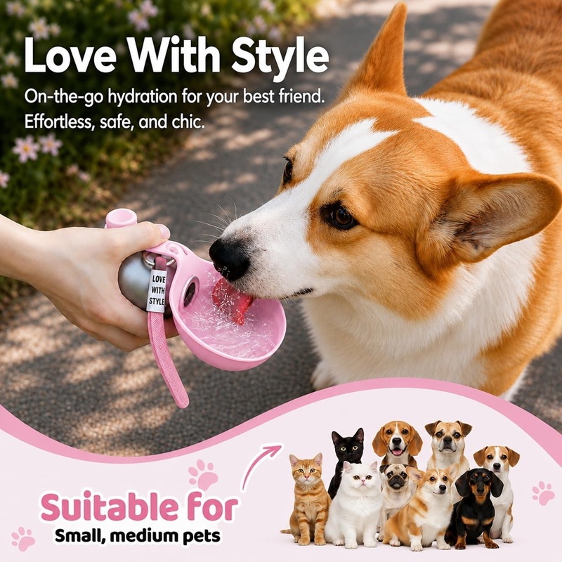 Dog Water Bottle Stainless Ste - огляд і ціна Pet Supplies Co